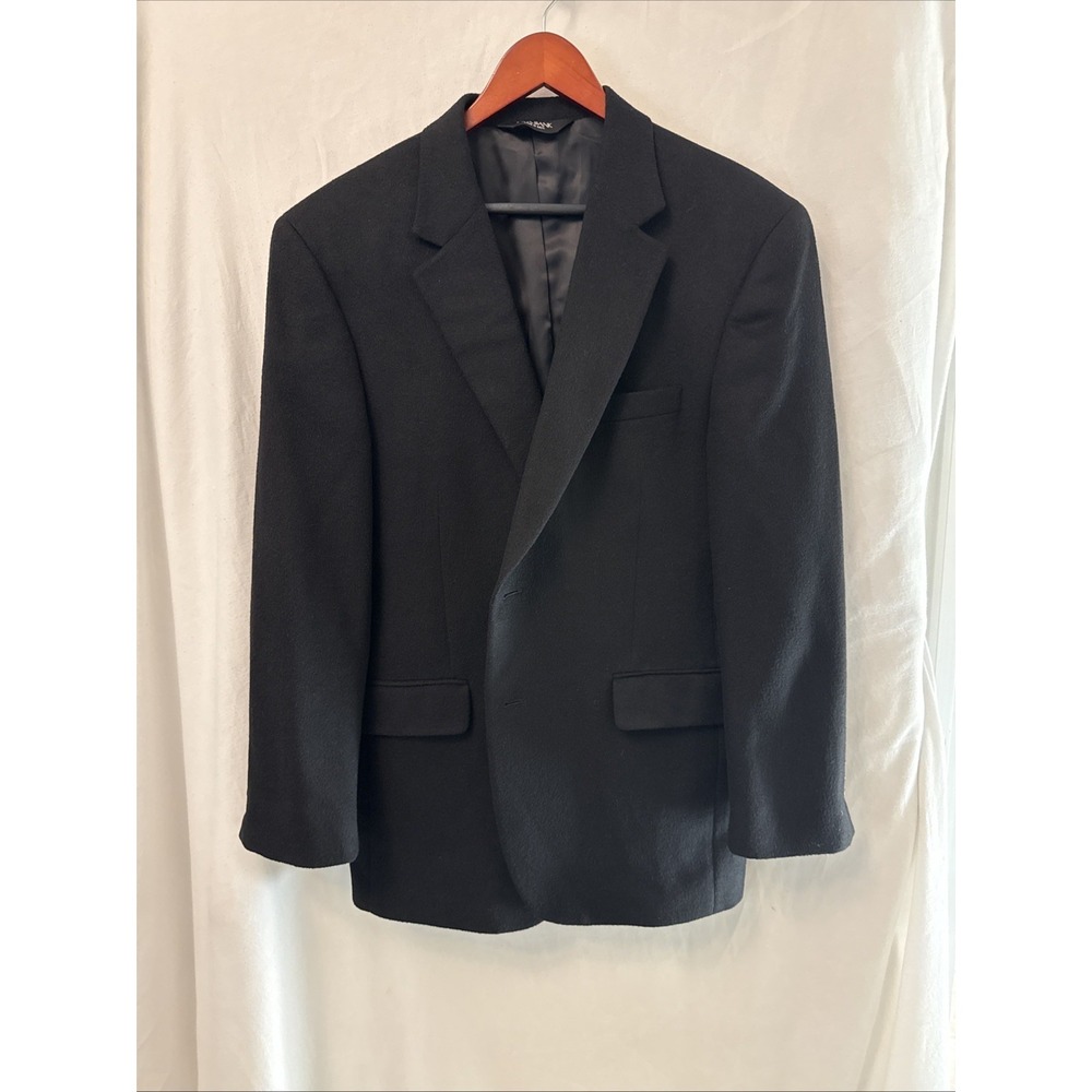 Jos A Bank Men Black 100% Camelhair Blazer 42R Two Button Single Vent 7595